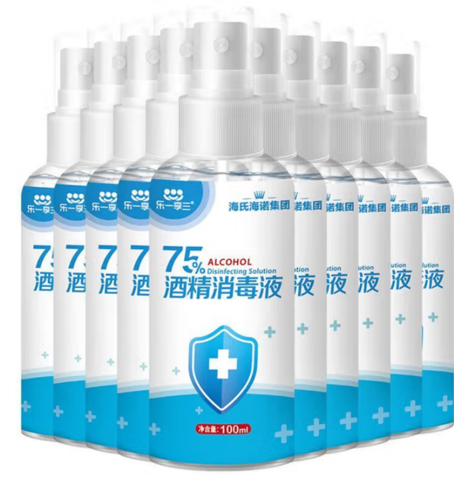 海氏海诺 75%酒精消毒液 (100毫升)140瓶每箱 1箱高清大图