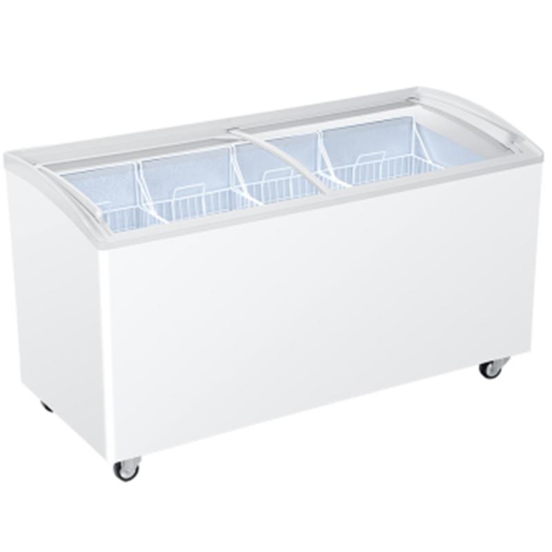 海尔(Haier)冷柜SD-519C 385升卧式冷冻展示柜冰柜 单温雪糕冷柜 速冻冰柜超市商用雪柜弧面玻璃门 四个货蓝