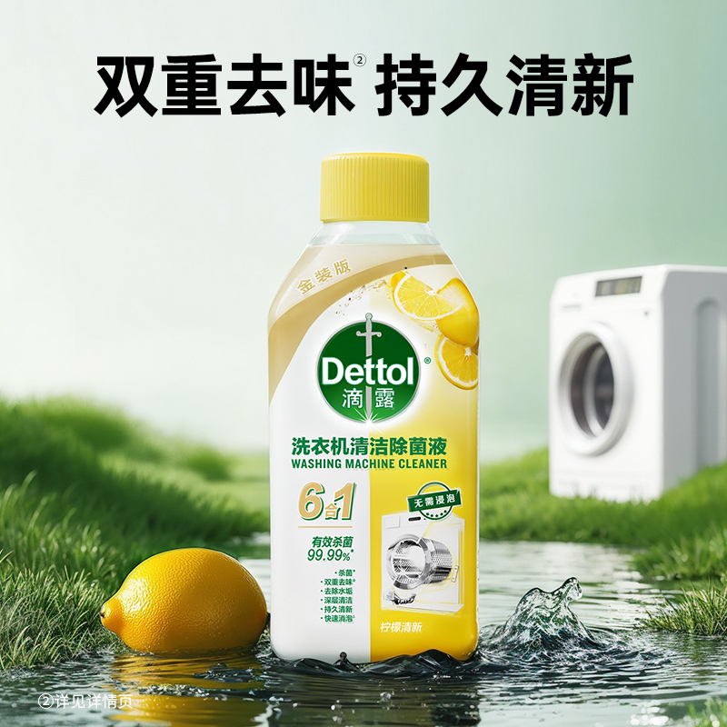 滴露洗衣机清洁除菌液 经典松木250ml+柠檬250