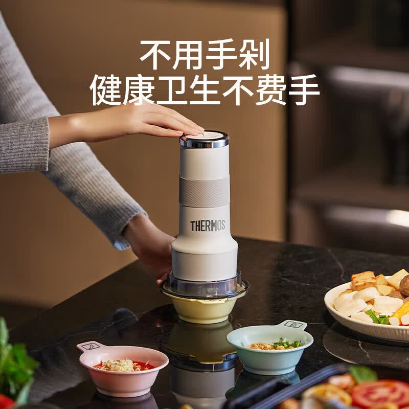 膳魔师(THERMOS)多功能料理机绞肉机家用电动搅拌机辅食机绞馅和面机打蛋器蒜蓉机EHA-5623A高清大图