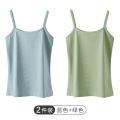 棉质辣妹吊带打底背心女外穿潮流夏白色内搭外穿短款上衣女 【纯棉吊带款】豆绿+蓝色 L
