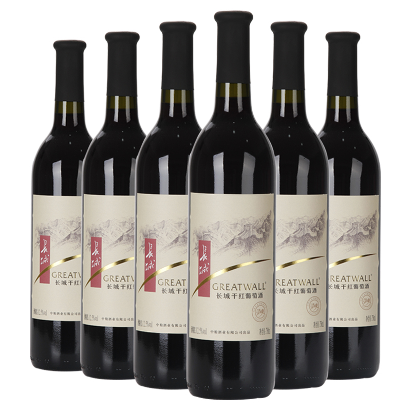 长城(GreatWall)烟台产区清爽红酒干红葡萄酒750ml*6瓶整箱装