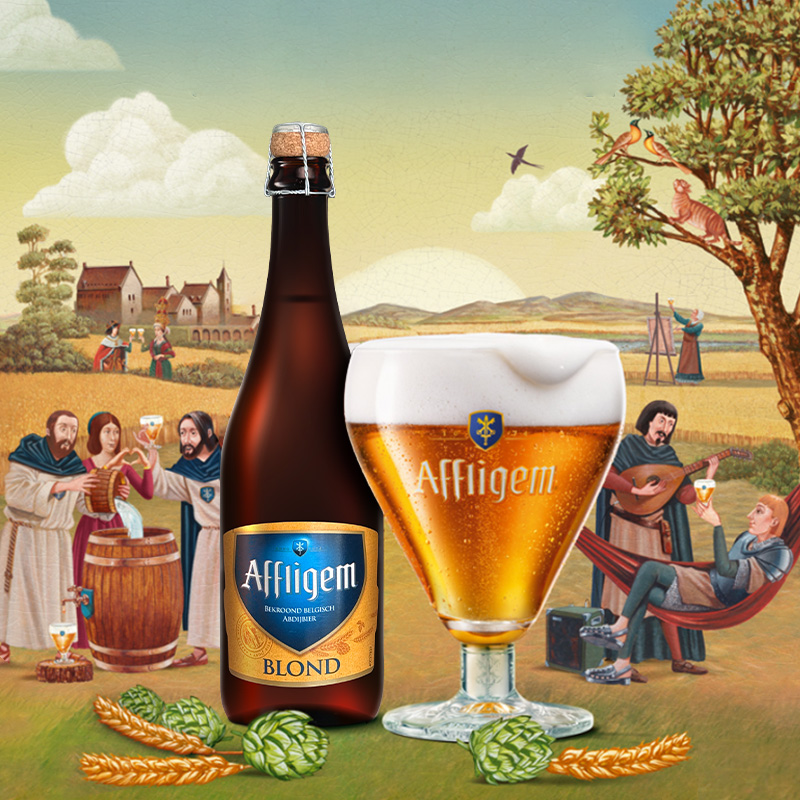 喜力旗下 喜力啤酒 AFFLIGEM(六骑士)15.1° 棕瓶 750ml*6瓶高清大图