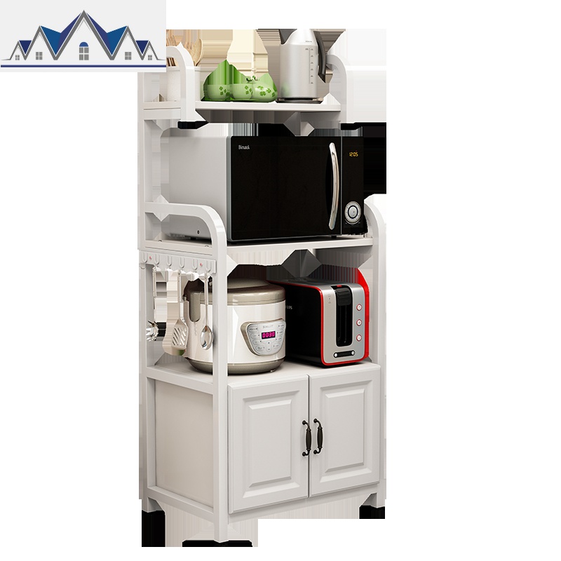 厨房置物架4层落地烤箱柜家用微波炉架多层橱柜储物架收纳调料架 三维工匠高清大图