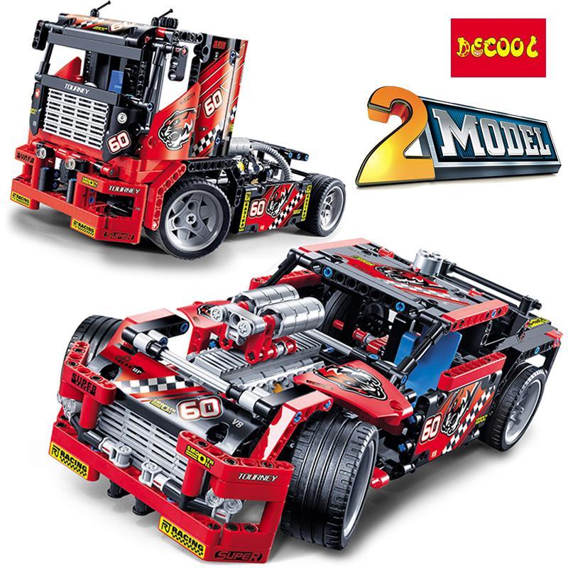 得高赛道卡车拼装积木越野赛车组装汽车模型兼容乐高男孩玩具