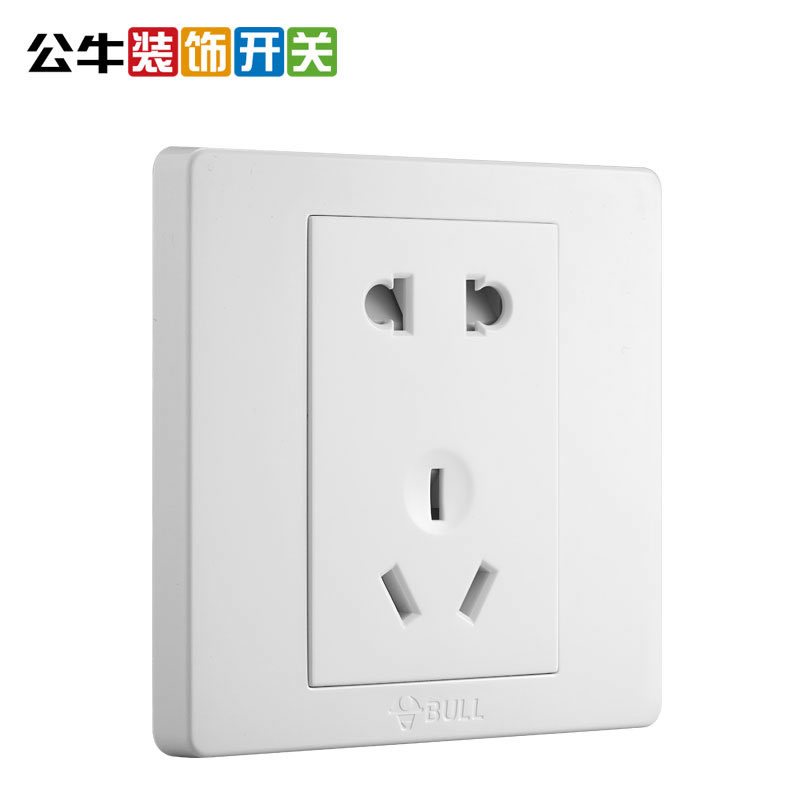 公牛开关插座暗装五孔86型二三插电源墙壁面板插头家用墙面式墙插