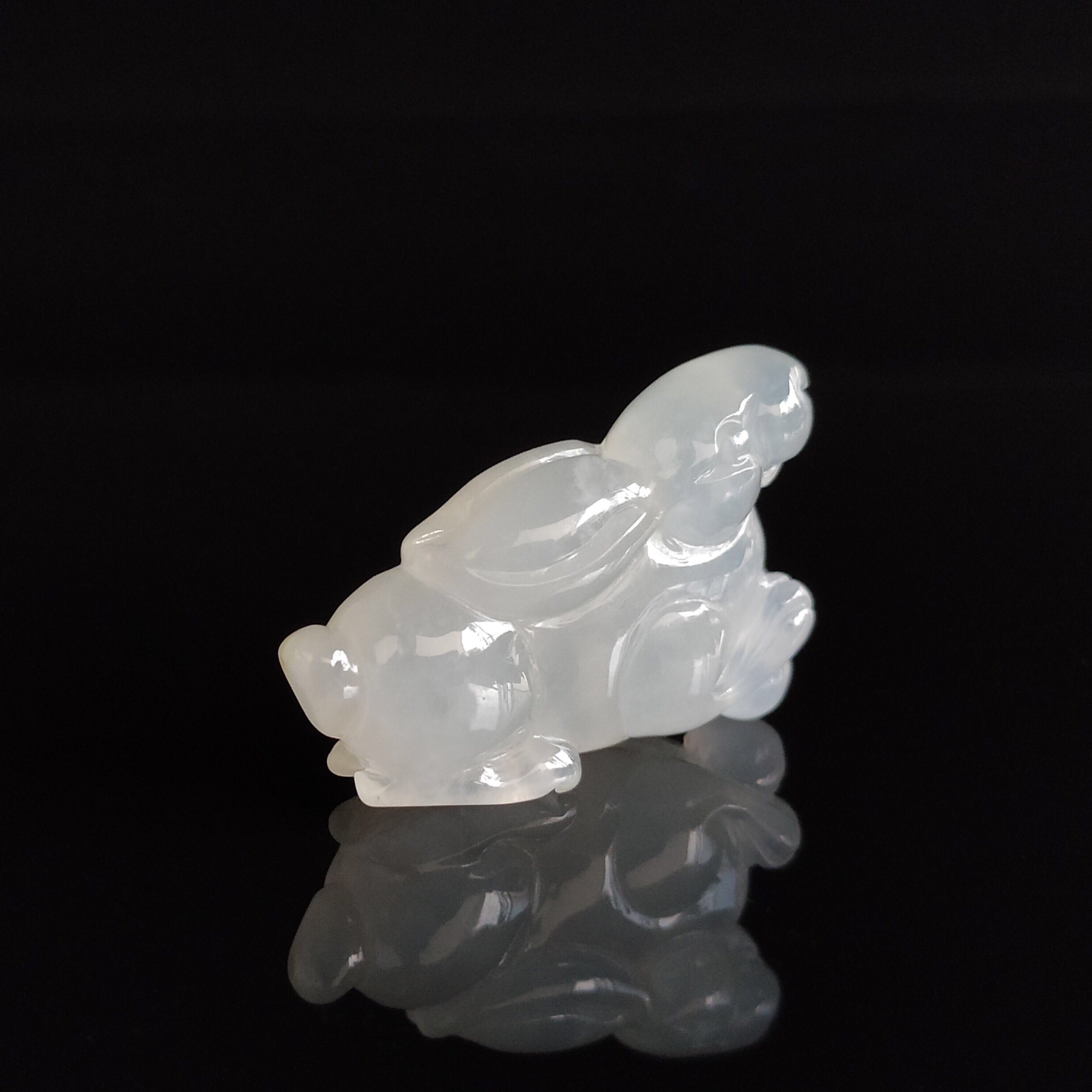 缘源珠宝天然a货翡翠吊坠冰糯翡翠生肖兔男女款玉坠挂件参数