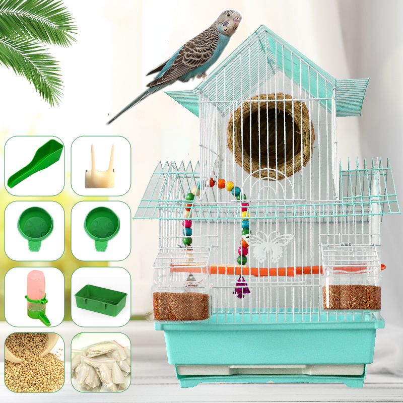 通用虎皮鹦鹉鸽子笼子小别墅鸟笼子文鸟珍珠笼繁殖笼鹦鹉笼子高清大图