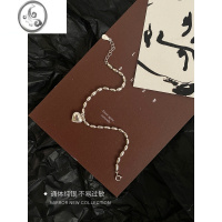 JiMis925银米粒爱心闺蜜手链女学生设计感小众复古网红桃心手串