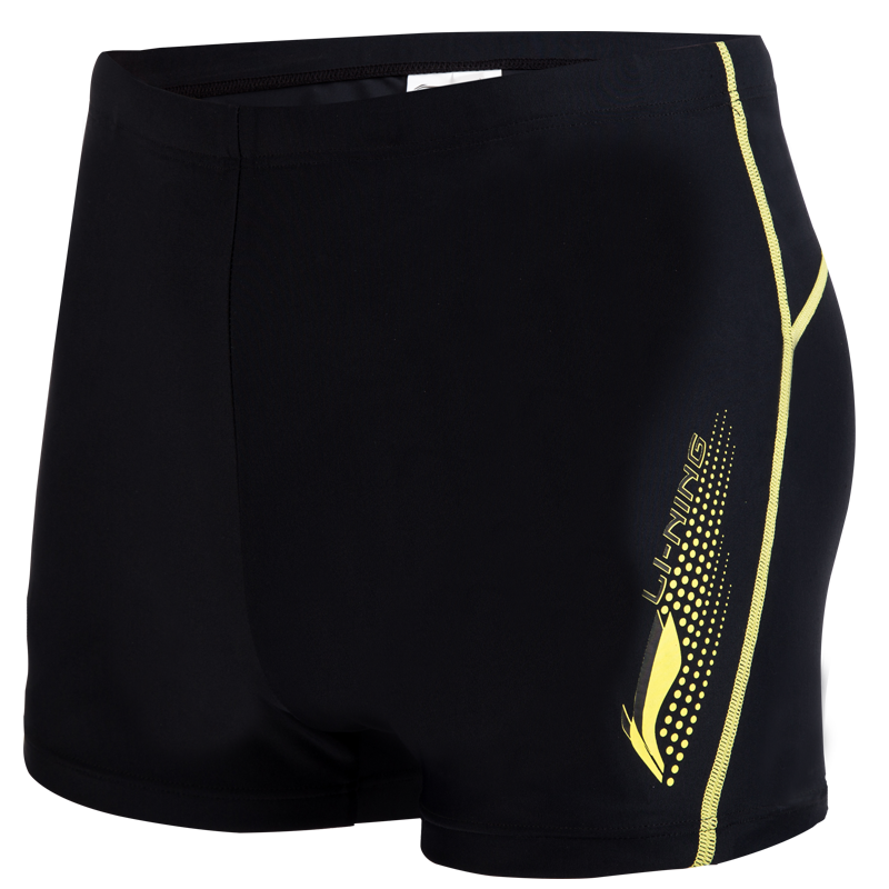 455黑色-平角裤 m视频介绍_李宁泳裤男平角裤五分宽松速干泳衣男时尚