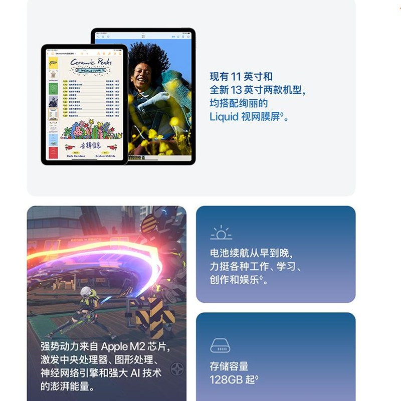 Apple iPad Air 紫色 2024款 512GB 11英寸 M2芯 WiFi 苹果平板电脑