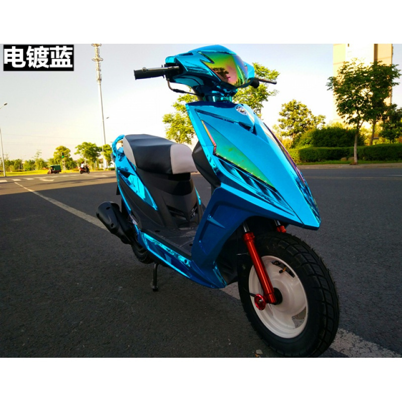 鬼火摩托车一三代战速迅鹰125cc燃油踏板车助力车150跑车蓝色电镀蓝