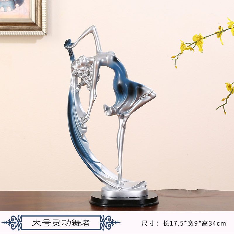 创意装饰品摆件梅花鹿工艺品电视柜家居办公室客厅玄关礼物装饰品 大号舞者摆件(高34cm)