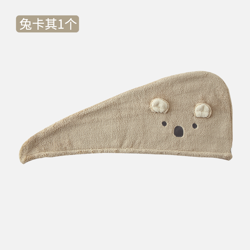 干发帽女吸水速干毛巾擦头发包头巾可爱韩国洗头帽子加厚 三维工匠 兔耳朵-蓝色【1个装】