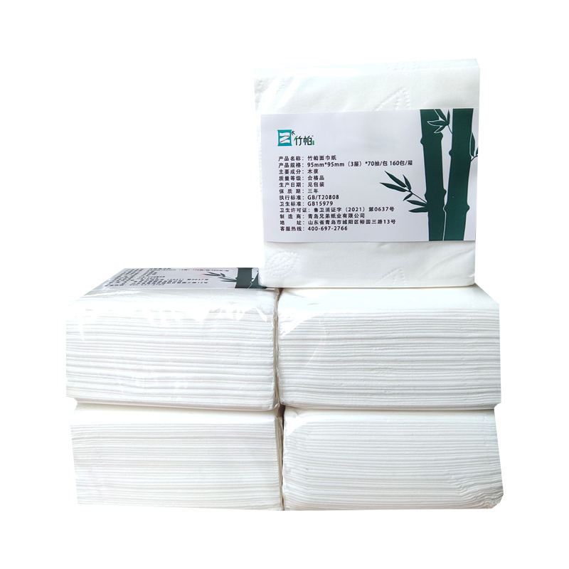 竹帕 抽纸 95mm*95mm(3层)*70抽/包 160包/箱高清大图