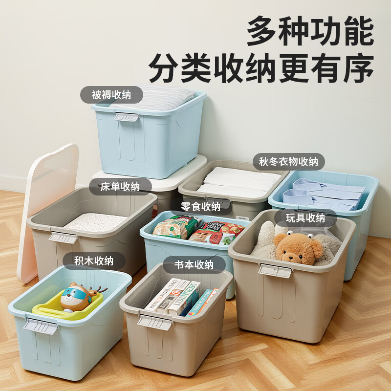 禧天龙(Citylong) X-6147收纳箱3个装(蓝)大容量超大衣服整理箱家用被子玩具储物蓝色塑料箱子23L高清大图