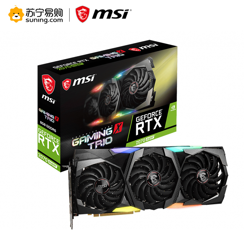 MSI微星 魔龙 GeForce RTX 2070 SUPER GAMING X TRIO 8GD6 2070S旗舰款 OC版电竞游戏台式机电脑寂冷显卡