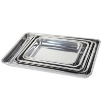 不锈钢方盘 酒店托盘不锈钢盘仓库零件盒存储盘 04厚27*20*2浅（10个装）