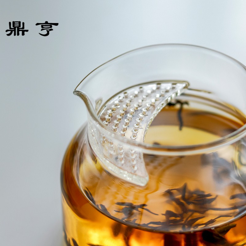鼎亨手工吹制高温耐热玻璃过滤煮茶器小泡茶壶花茶锤纹功夫可明火
