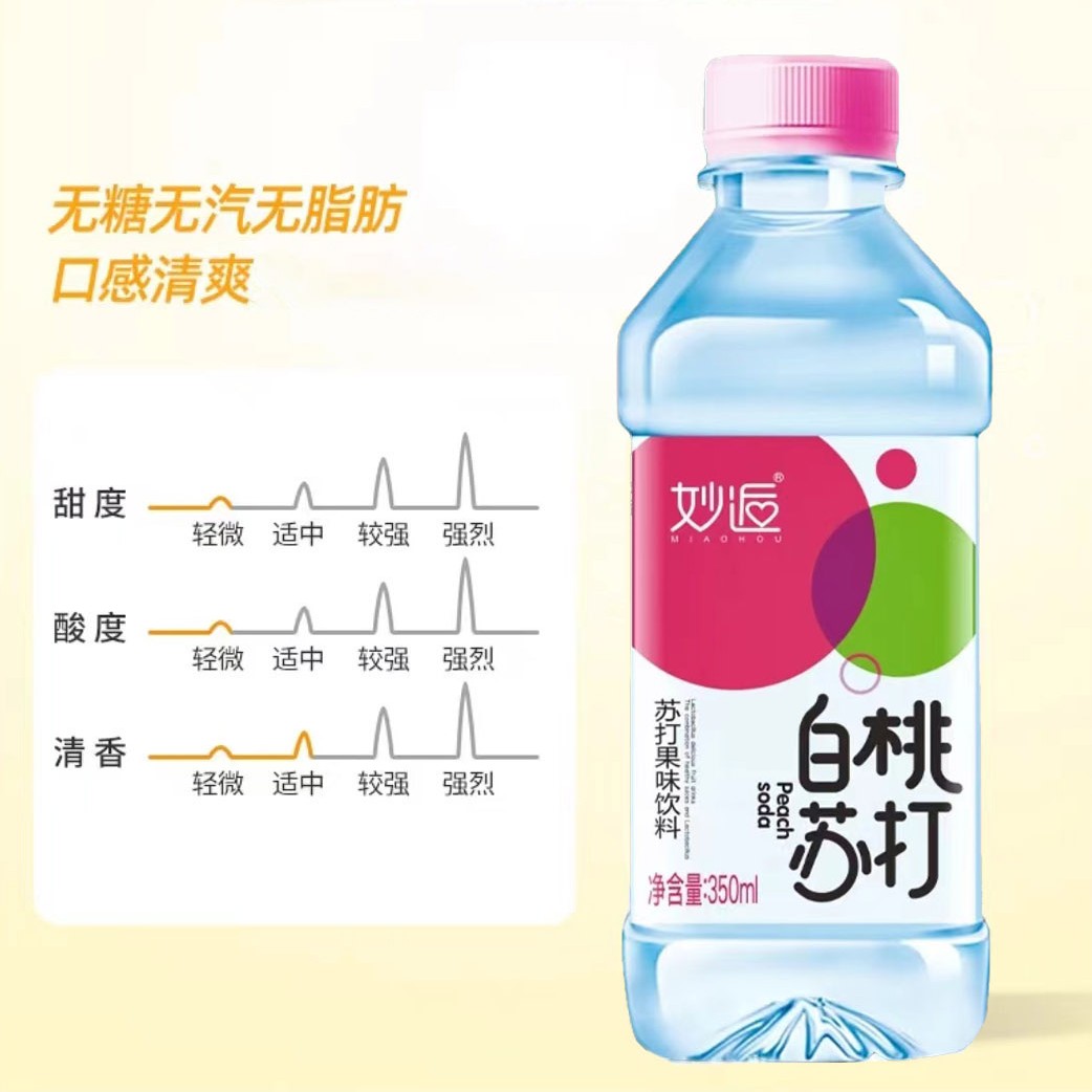 妙逅 白桃味苏打水 350ml*24瓶 箱高清大图