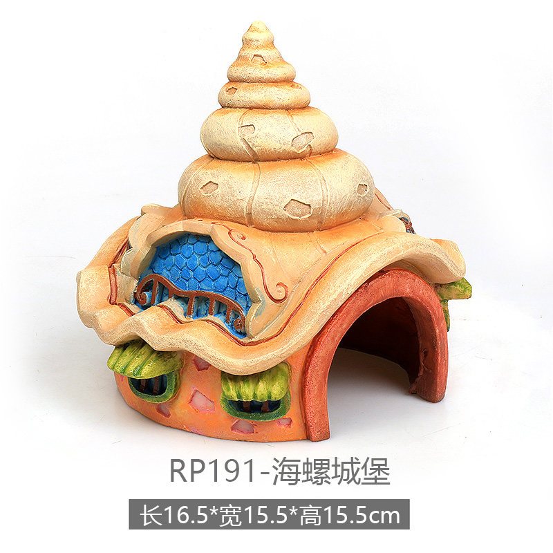 鱼缸造景装饰海绵宝宝公仔水族箱卡通树脂小摆件鱼虾躲避屋