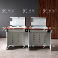臻远 ZY4012414 隐藏式翻转电脑桌培训桌办公桌B款双人位