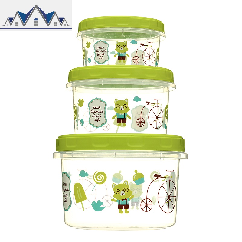 家用冰箱密封保鲜盒套装厨房食品圆形迷你塑料收纳盒食物冷冻盒_1_717高清大图