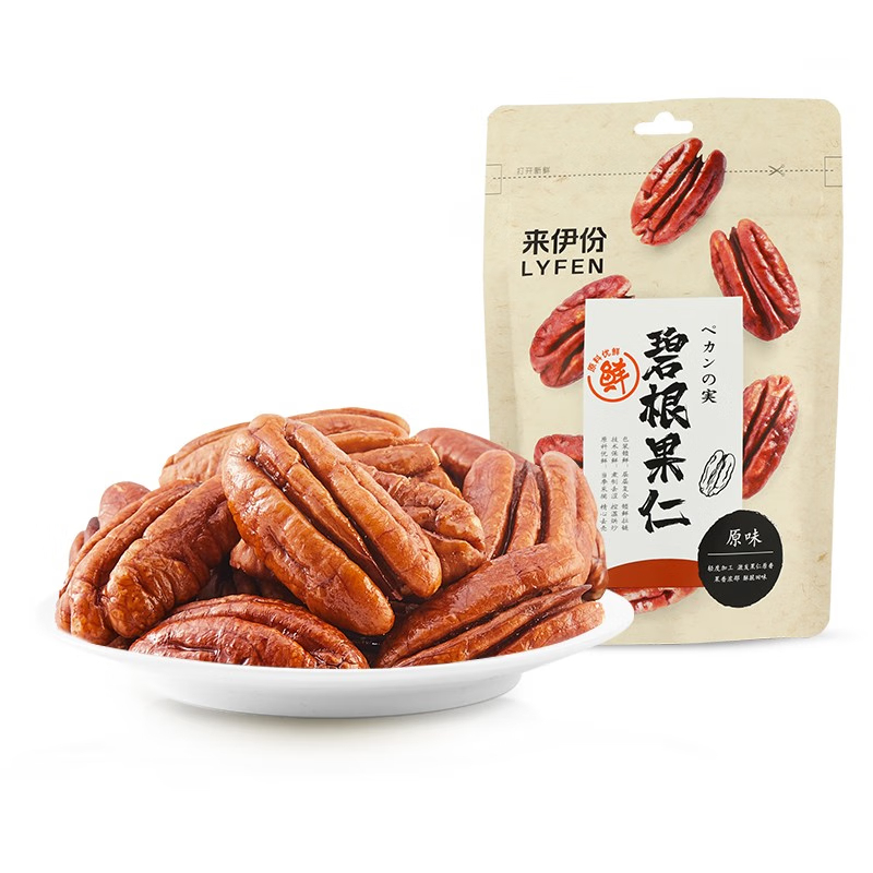 来伊份碧根果仁100g 每日坚果炒货干果仁休闲食品孕妇零食 办公室小吃年货节