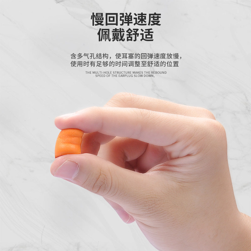 3M1袋不带线泡棉耳塞3袋 10副/袋防噪睡眠工作学习防吵防打鼾专用降噪隔音