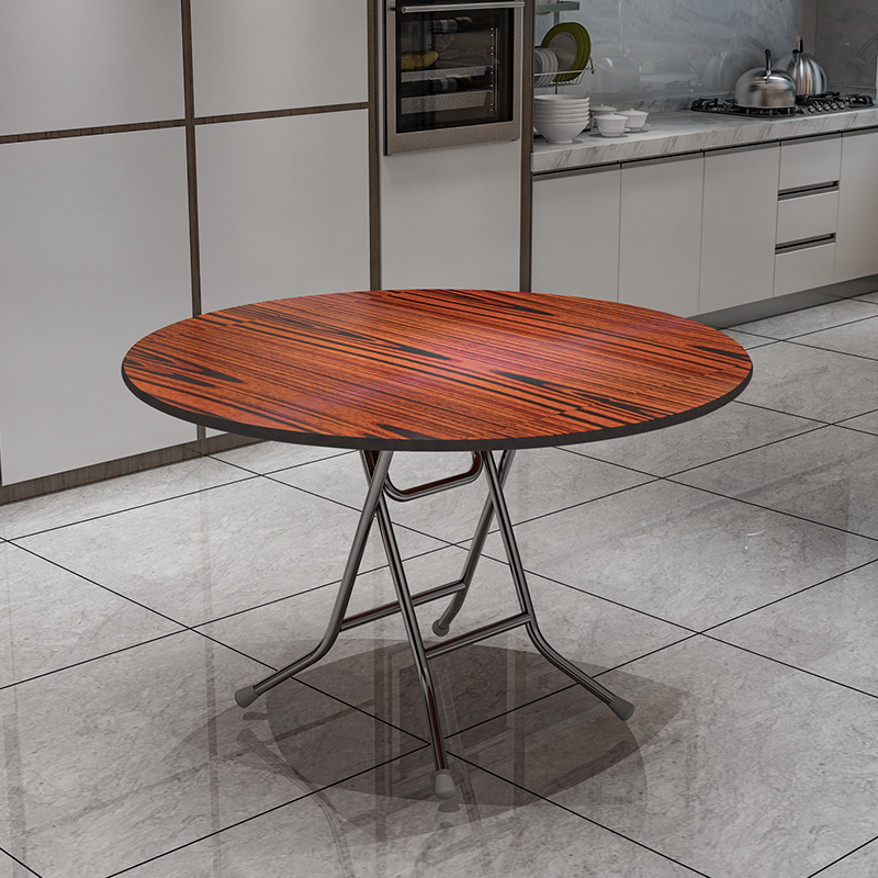 玺晴 简易便携方圆桌折叠餐桌简约实木家用小户型4人吃饭桌子圆形