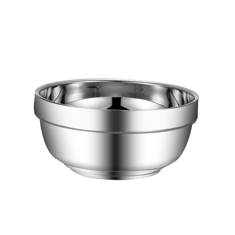 不锈钢双层碗 加厚隔热碗 汤碗 饭碗 304不锈钢铂金碗 20cm高清大图