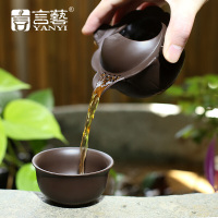 言艺(yanyi) 快客杯 紫砂茶具 一壶一杯 荷韵快客杯