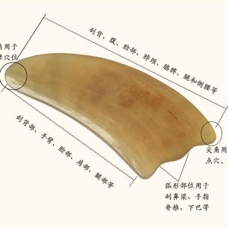 天然牛角刮痧板面部刮痧脸部全身背部刮痧按摩瘦脸通用经络套装 中号刮痧板[无赠品]