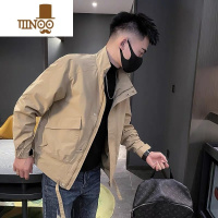 YANXU秋天感工装外套男潮牌痞帅休闲夹克男装2022新款棒球秋 M品质高于同行 T72-卡其色高质量