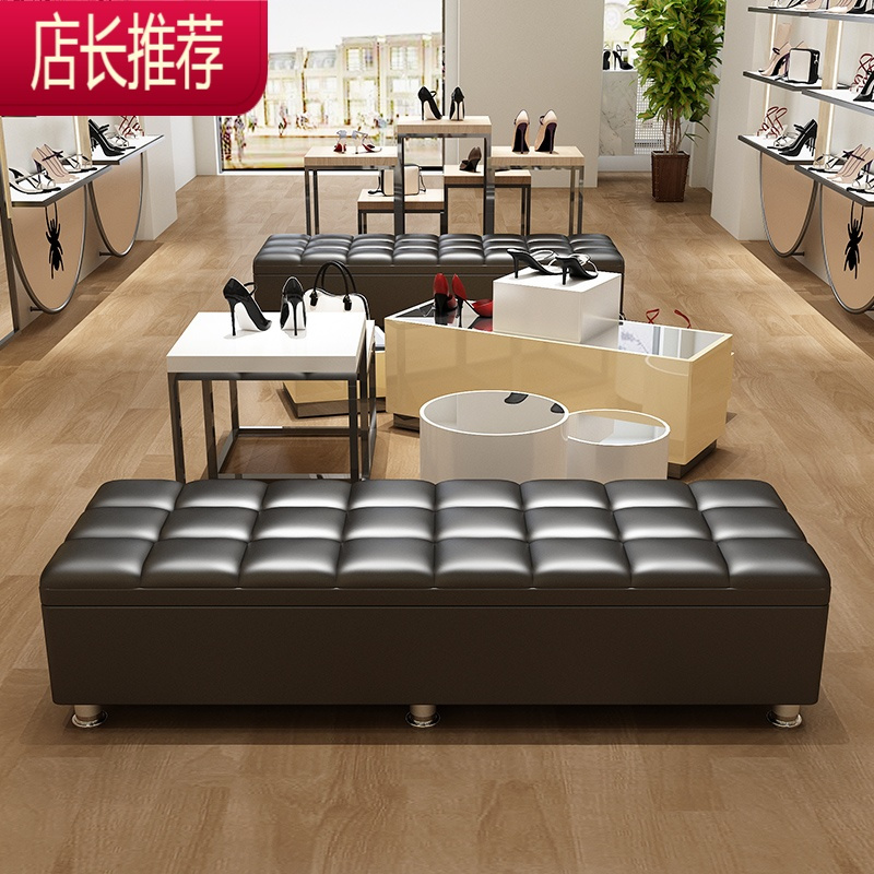 收纳凳子储物凳可坐家用门口小沙发服装店长方形换鞋凳床尾收纳箱JING PING
