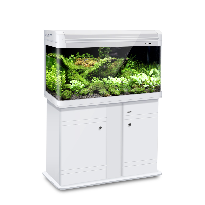 鱼缸水族箱中型生态热弯玻璃造景家用客厅大型金鱼缸60-120cm高清大图