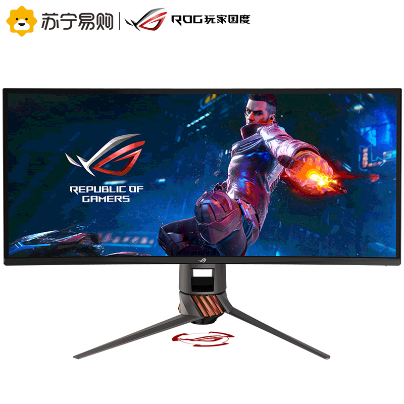 华硕ROG PG349Q 34英寸 曲面带鱼屏 120Hz 超2K IPS屏 G-sync二代 Aura-sync神光同步 自营电竞液晶显示器