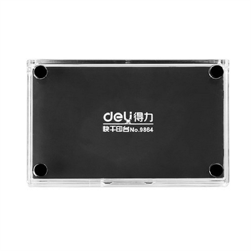 [精选]得力(deli) 9864透明外壳方形快干印台137x88x25mm黑色(12只价格)