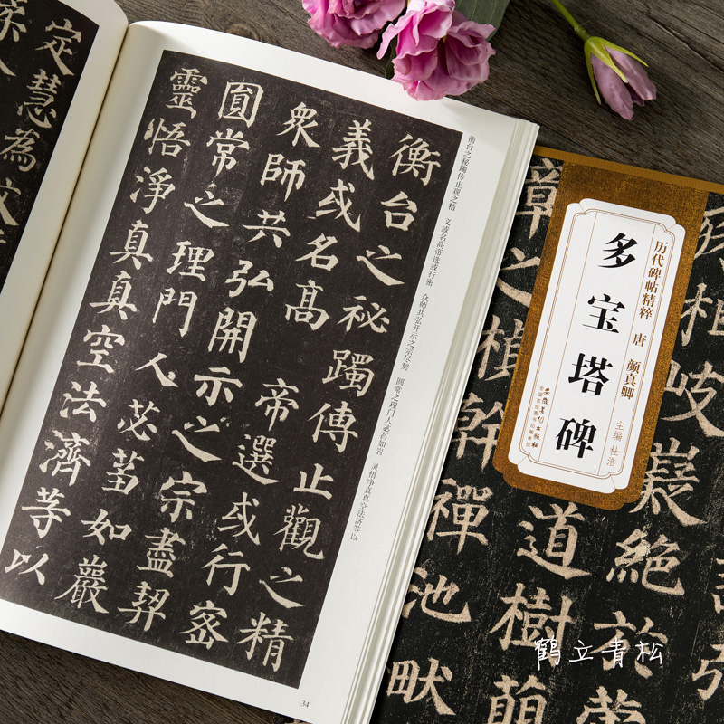 唐颜真卿多宝塔碑原帖 历代碑帖精粹 简体旁注 碑帖楷书毛笔书法字帖 杜浩 多宝塔原贴高清大图