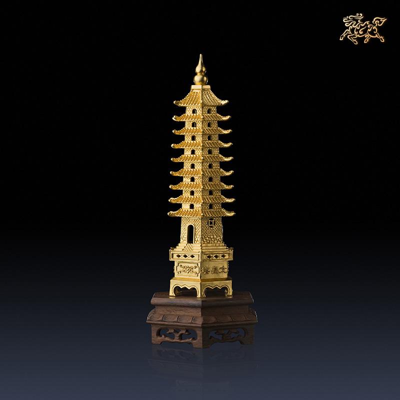 美帮汇全铜摆件《学文昌塔(金)》 家居工艺品 真金金箔贴制高清大图