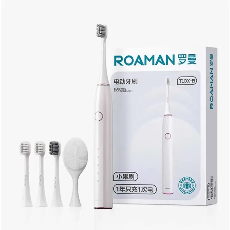 罗曼(ROAMAN) 电动牙刷成人T10X-B 小果刷白桃_
