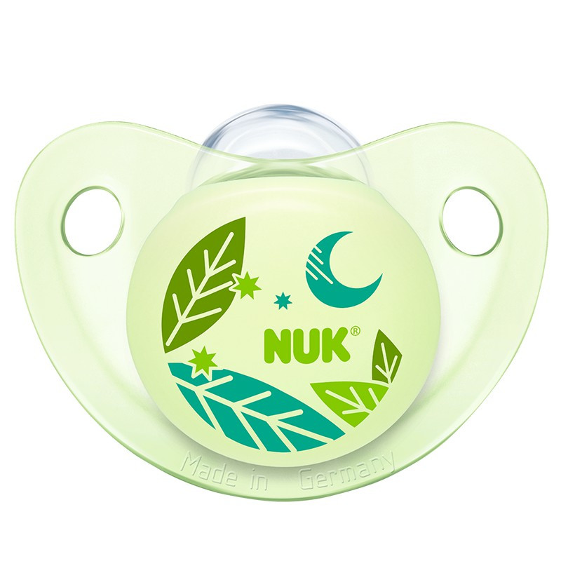 NUK夜光型硅胶安抚奶嘴(18-36个月)花型随机