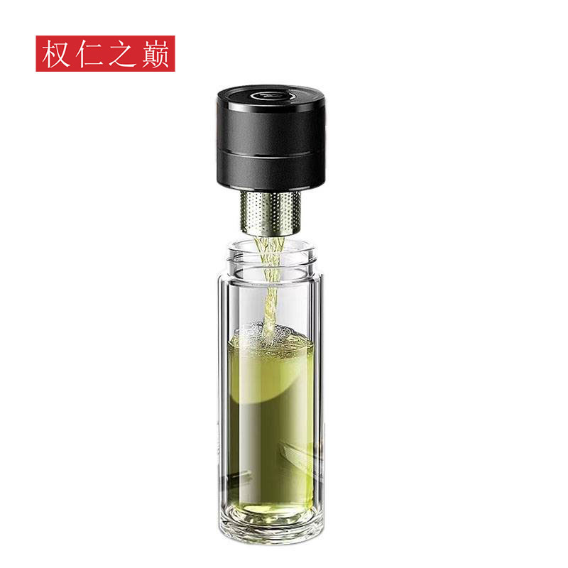 权仁之巅 一键开盖玻璃水杯 400ML 个高清大图