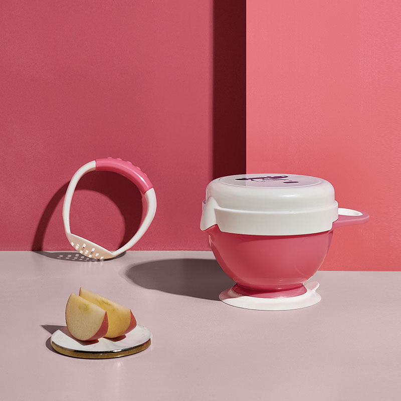 babycare 婴儿研磨碗辅食 工具宝宝辅食碗研磨器棒儿童餐具套装卡洛尔红2368