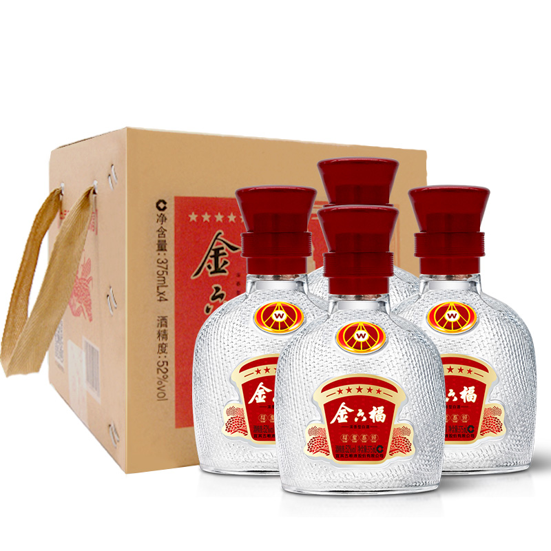 金六福 福星高照 52度 375ml*4瓶 箱装 浓香型白酒