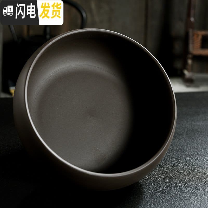 三维工匠水仙铜钱花盆陶瓷家用睡莲碗莲小紫砂无孔水培大号多肉 紫砂水培花盆-佛语 小花盆容器图片