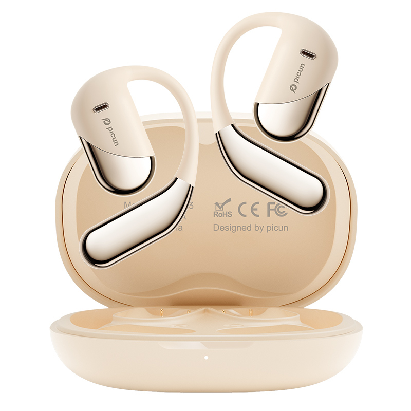 品存(picun)双麦耳挂纳米级防汗防水无线蓝牙耳机 卡其白 H3