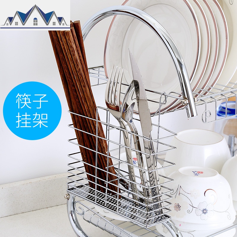 沥水碗架双层用品厨房置物架碗筷收纳盒架晾放碗碟架碗柜储物架 三维工匠高清大图