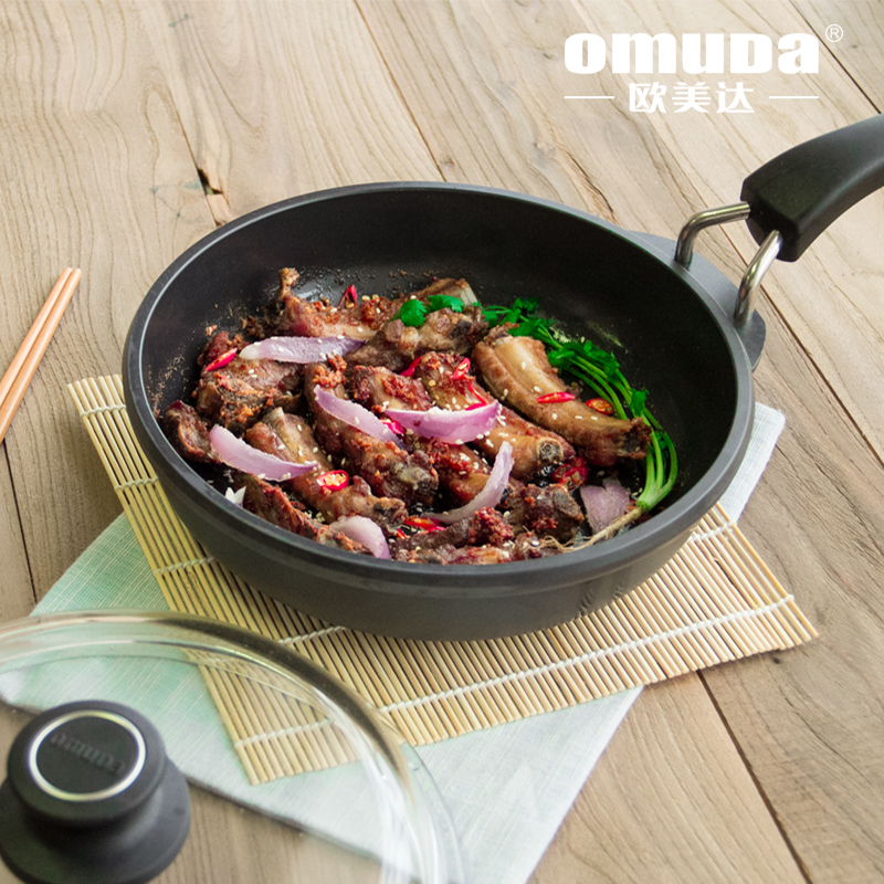 欧美达(Omuda) 格特匠心重力铸造煎锅24cm OJ7324 铸铁煎锅铸造锅高清大图