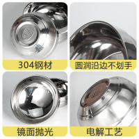 乐享食堂不锈钢汤碗双层隔热泡面碗饭碗11.5cm201亮光碗LX-TCJ-0291单位:个